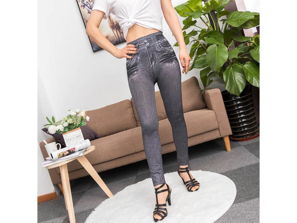 Dámské černé riflové Denim legíny "Style"
