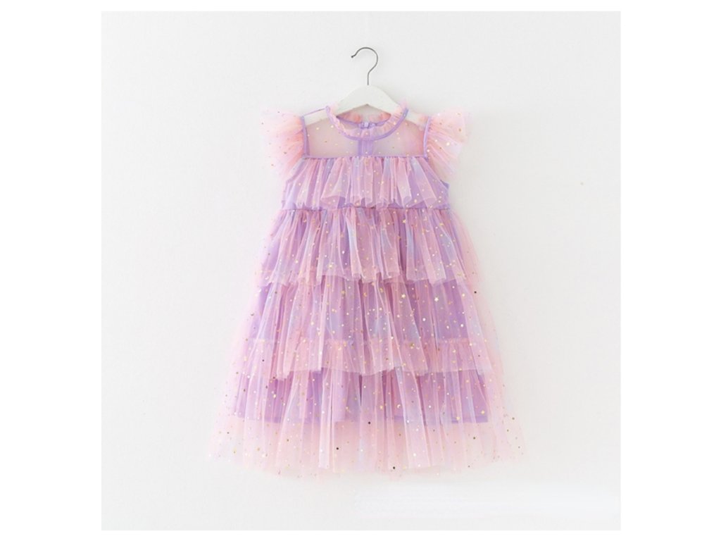 Dívčí Šaty Super Fairy Princess duha fialové
