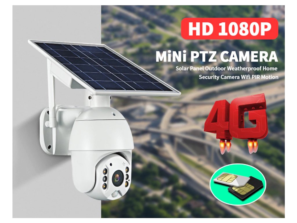 1080p bezdrátová IP bezpečnostní kamera Wifi Solarní zdroj noční vidění