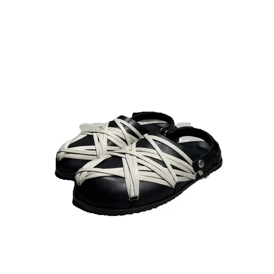 Pánské i dámské kožené sandály a tenisky letní černé kvalitní boty